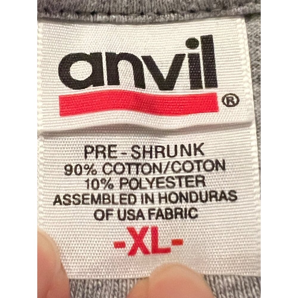 Anvil Men's XL Miller Beer Gray Graphic T-Shirt Yellow & Navy Stripes Pre-Shrunk - Picture 6 of 8